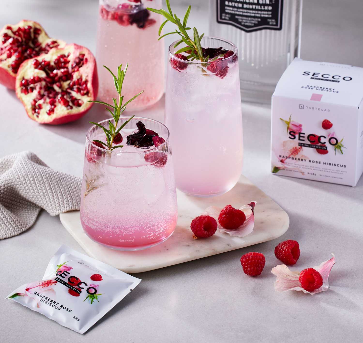 Raspberry Rose Hibiscus Drink Infusion for Cocktails & Mocktails