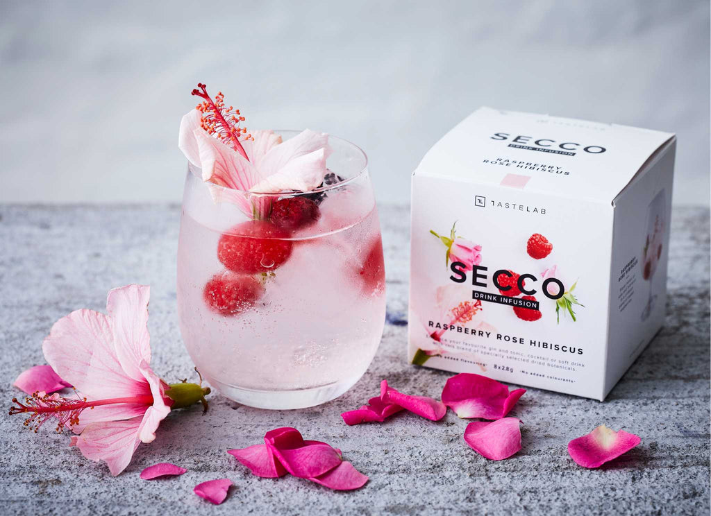 Raspberry Rose Hibiscus Drink Infusion for Cocktails & Mocktails
