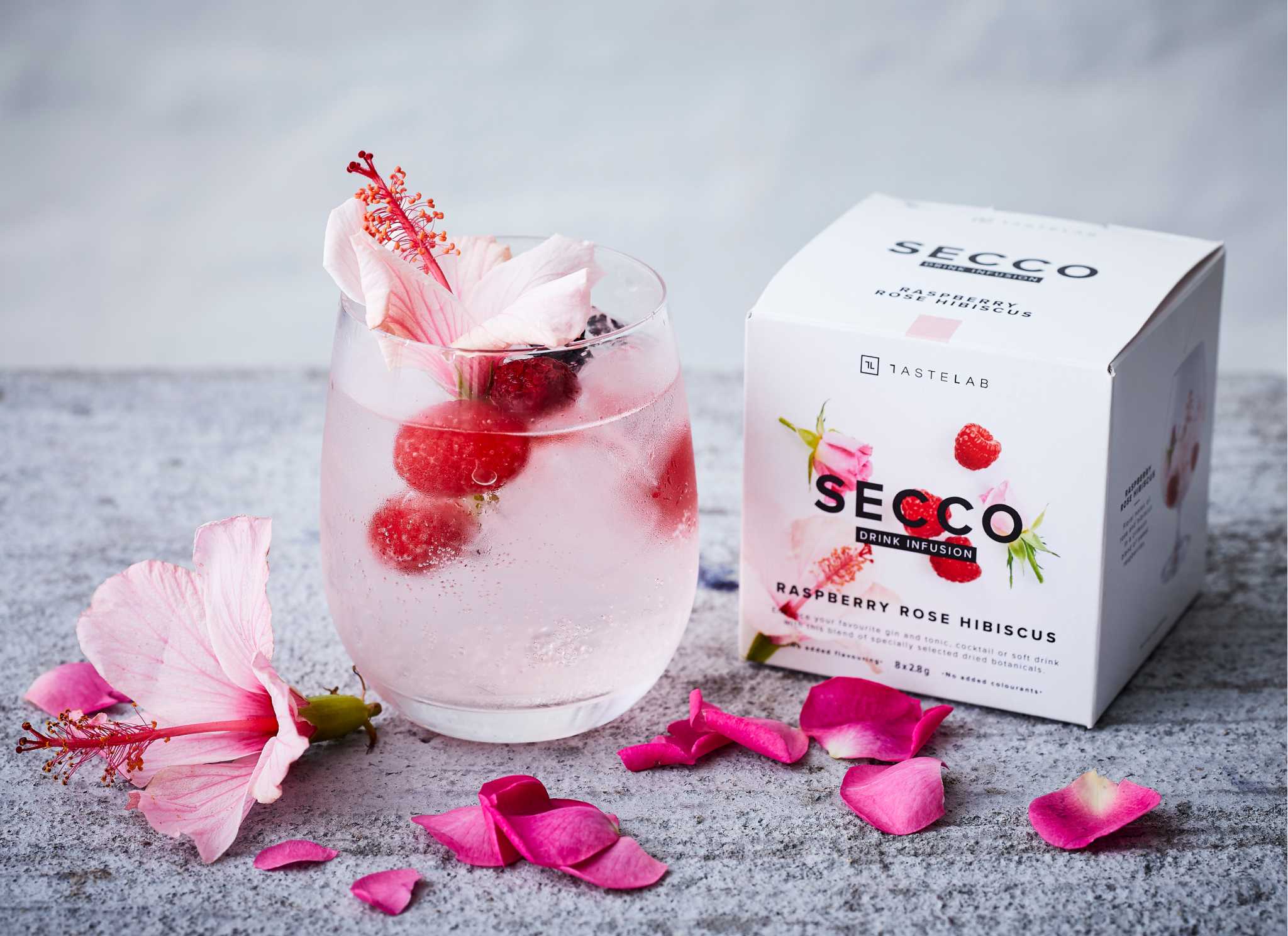 Raspberry Rose Hibiscus Drink Infusion for Cocktails & Mocktails